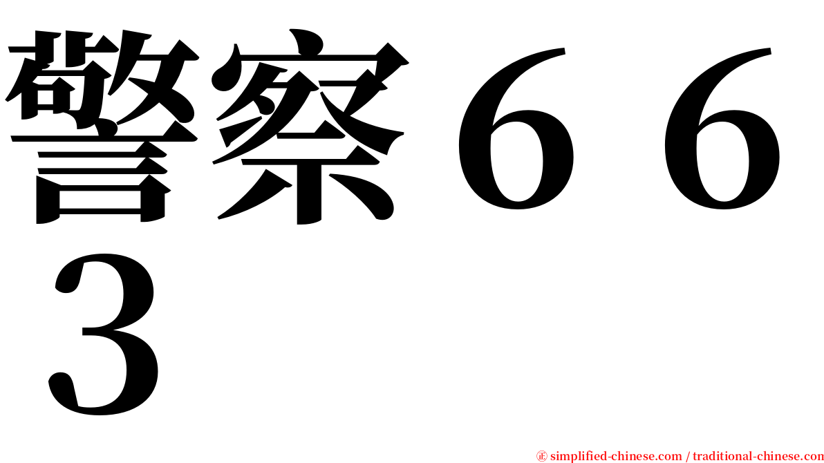 警察６６３ serif font