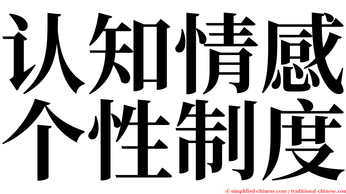 认知情感个性制度 serif font