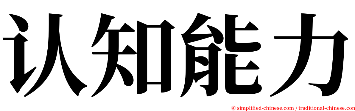 认知能力 serif font