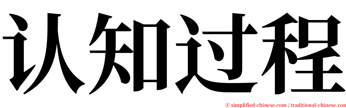 认知过程 serif font