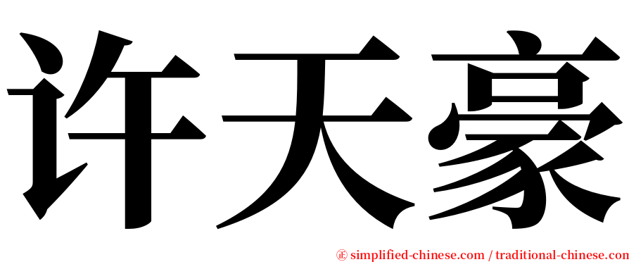 许天豪 serif font