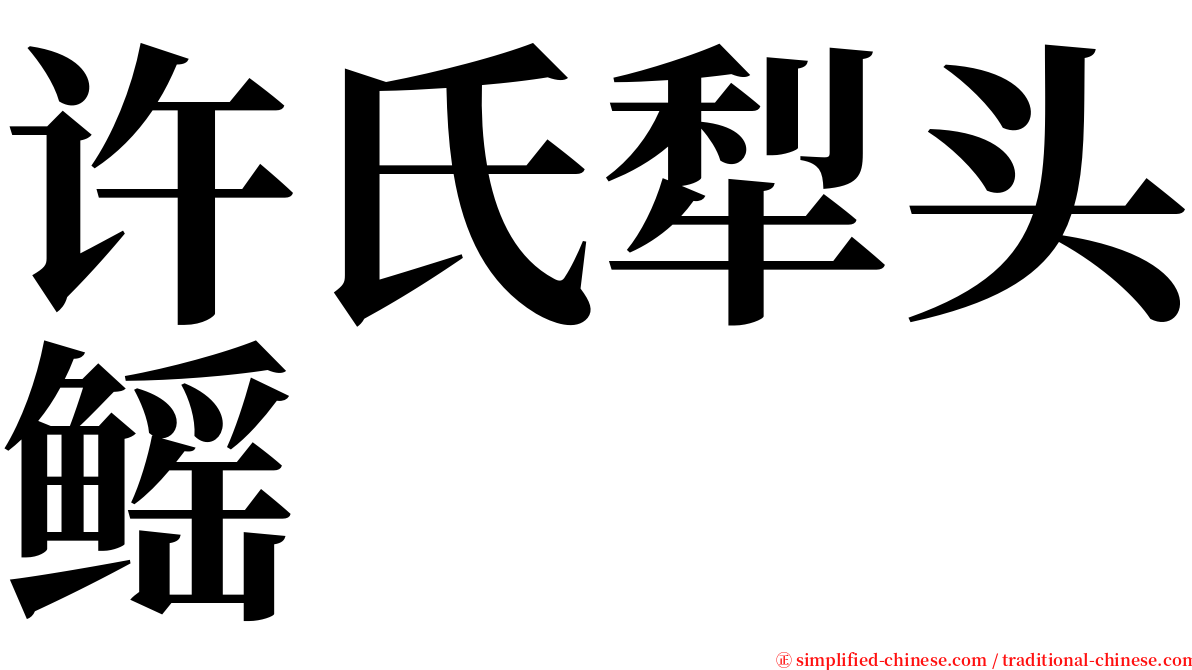 许氏犁头鳐 serif font