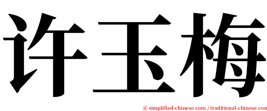 许玉梅 serif font