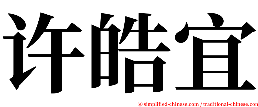 许皓宜 serif font