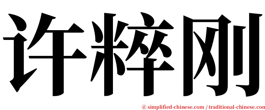 许粹刚 serif font