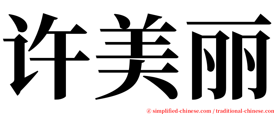 许美丽 serif font