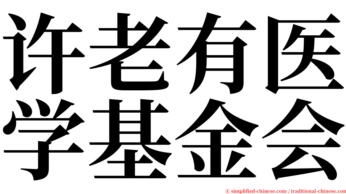 许老有医学基金会 serif font