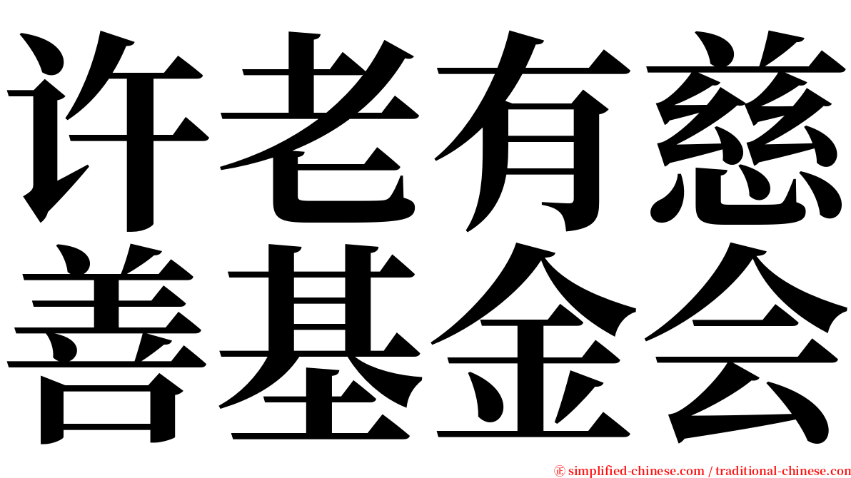 许老有慈善基金会 serif font