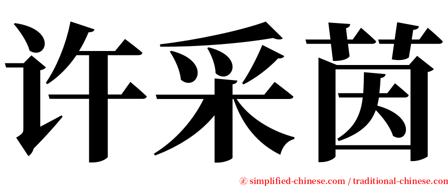 许采茵 serif font