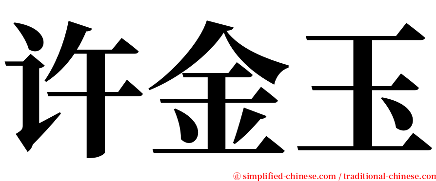 许金玉 serif font