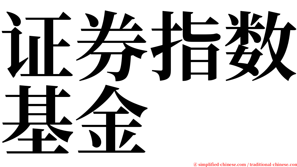 证券指数基金 serif font