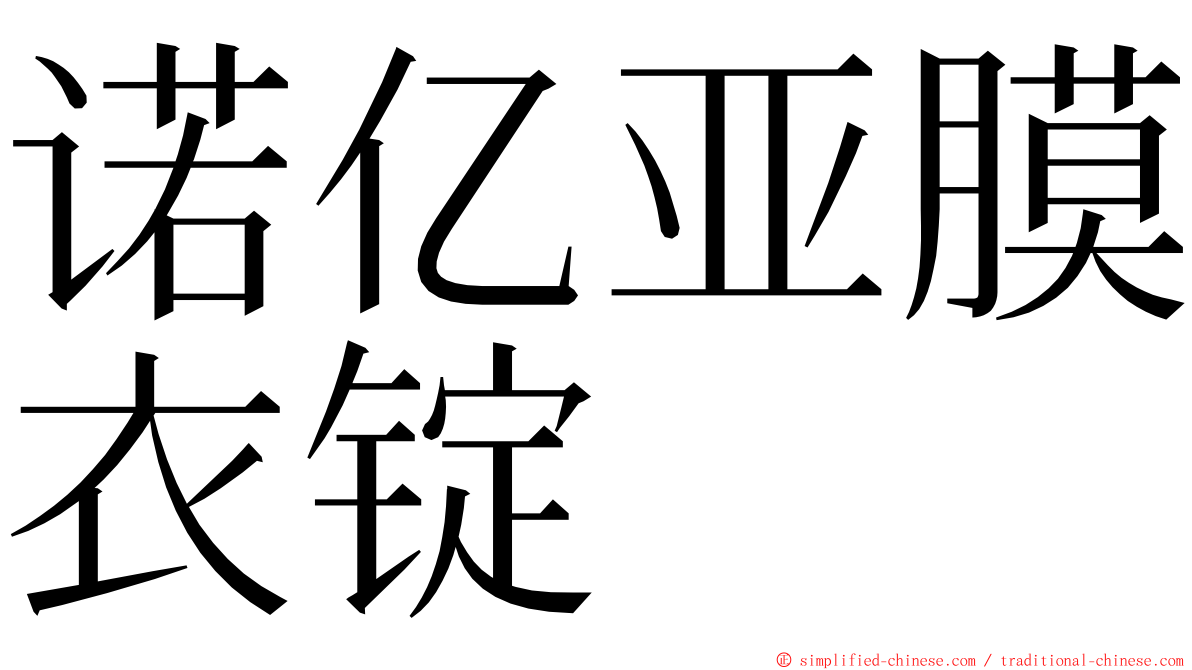 诺亿亚膜衣锭 ming font