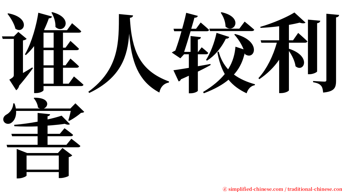 谁人较利害 serif font