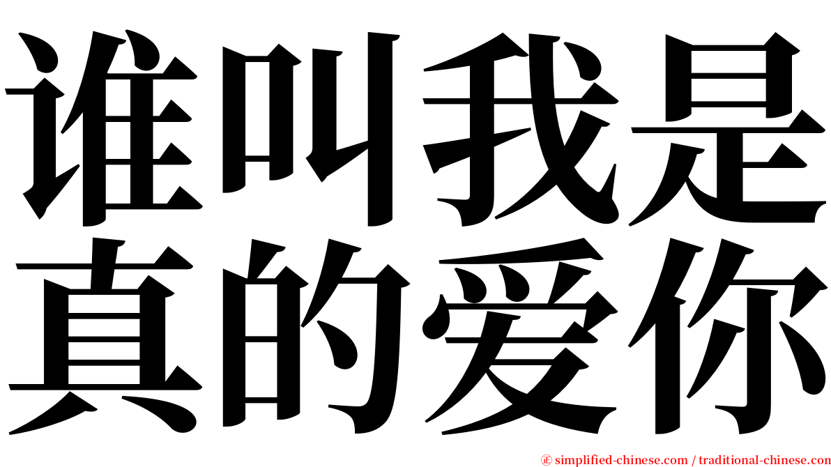 谁叫我是真的爱你 serif font
