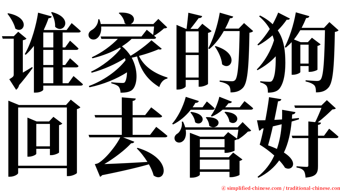 谁家的狗回去管好 serif font