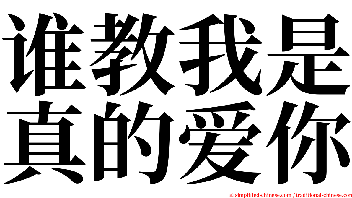 谁教我是真的爱你 serif font