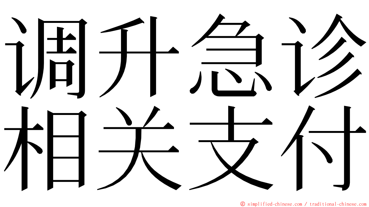 调升急诊相关支付 ming font