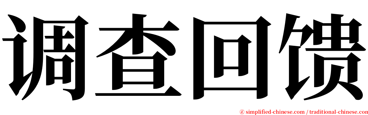 调查回馈 serif font