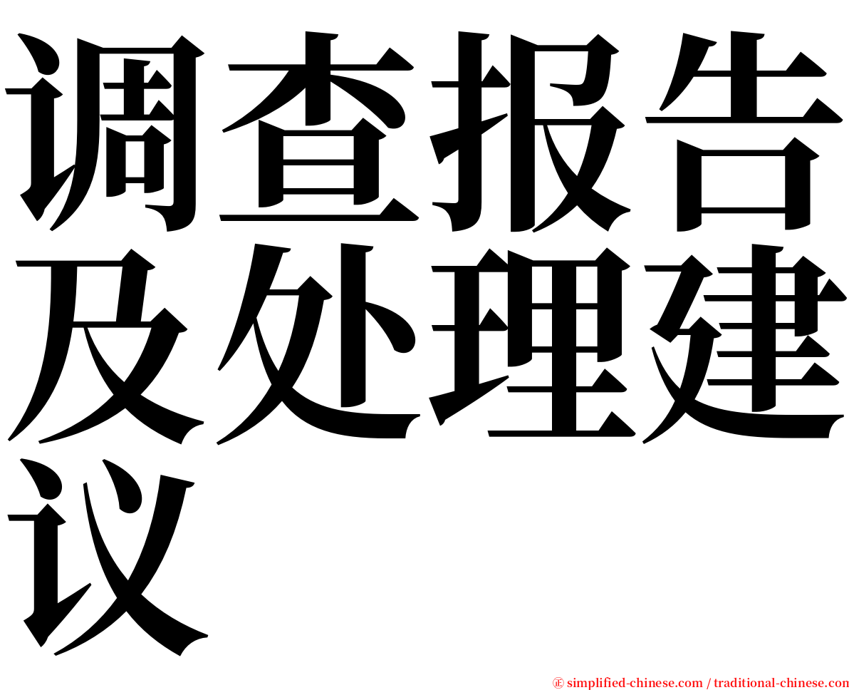 调查报告及处理建议 serif font