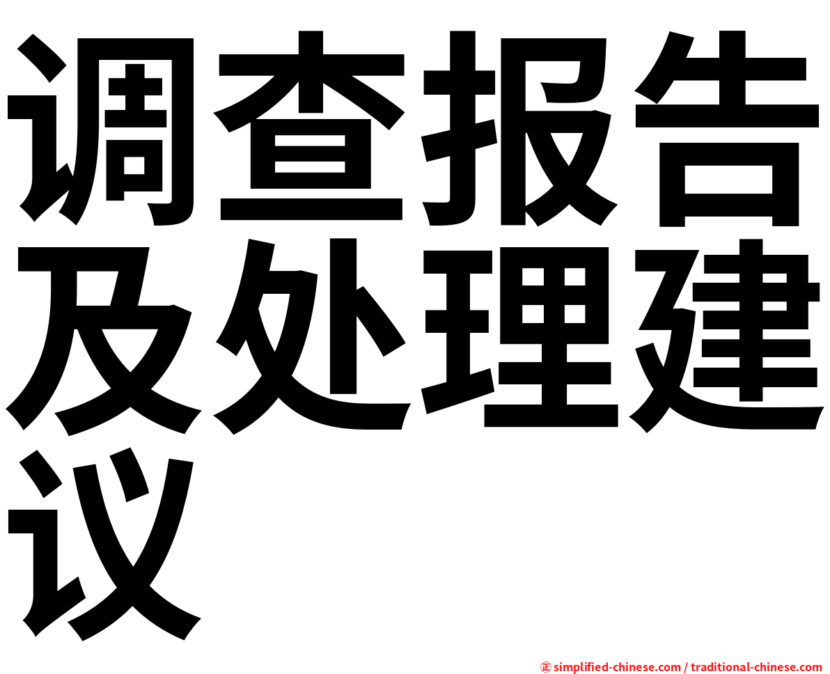 调查报告及处理建议