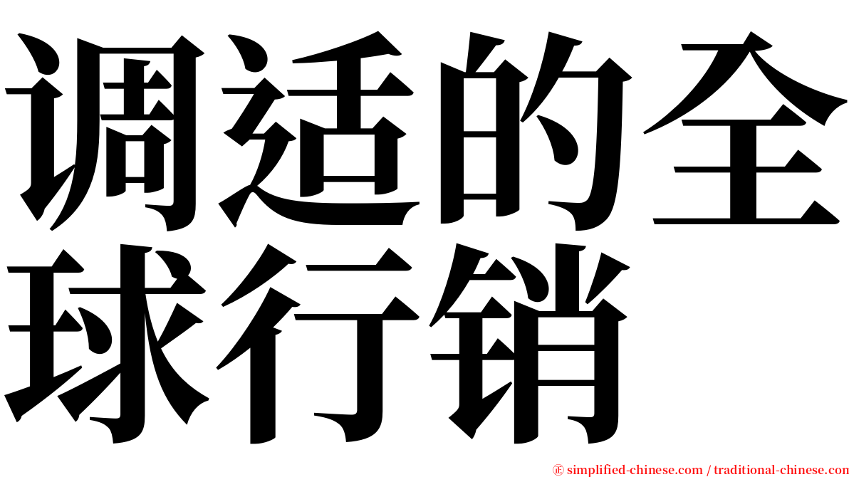 调适的全球行销 serif font