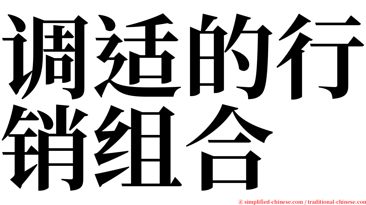 调适的行销组合 serif font