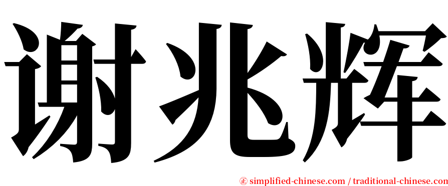 谢兆辉 serif font