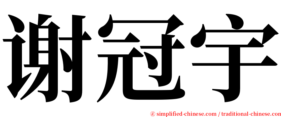 谢冠宇 serif font