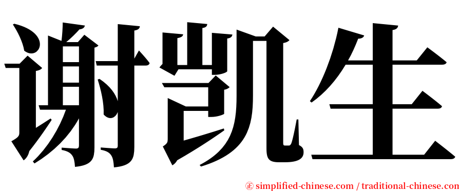 谢凯生 serif font