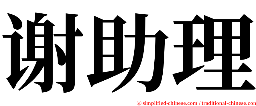 谢助理 serif font