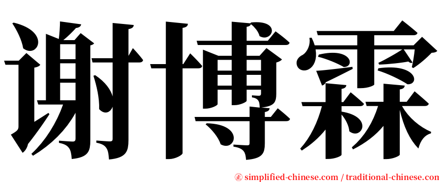 谢博霖 serif font