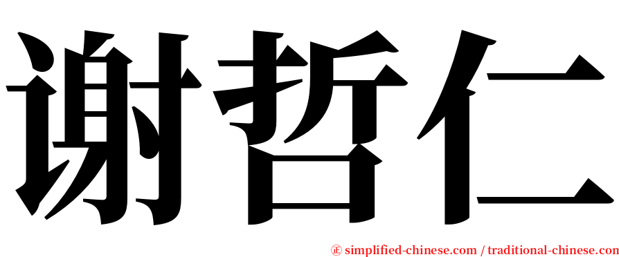谢哲仁 serif font