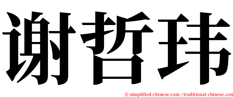谢哲玮 serif font