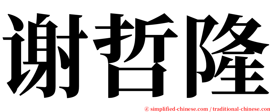 谢哲隆 serif font