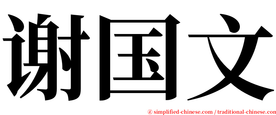 谢国文 serif font
