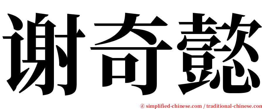 谢奇懿 serif font