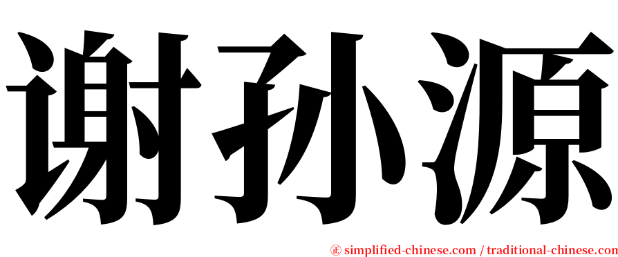 谢孙源 serif font