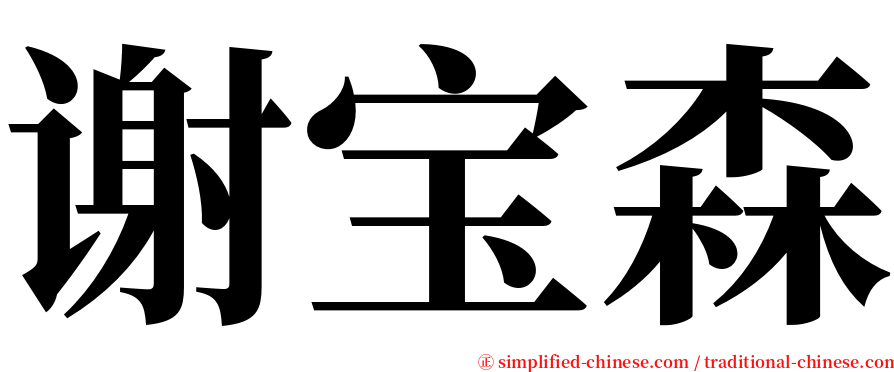 谢宝森 serif font