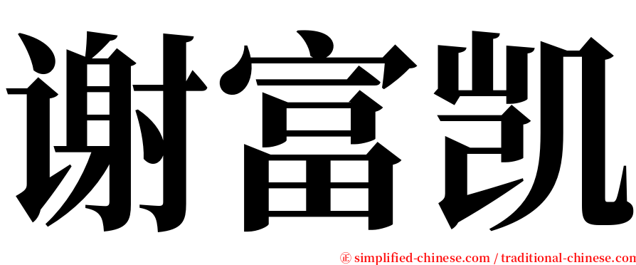 谢富凯 serif font