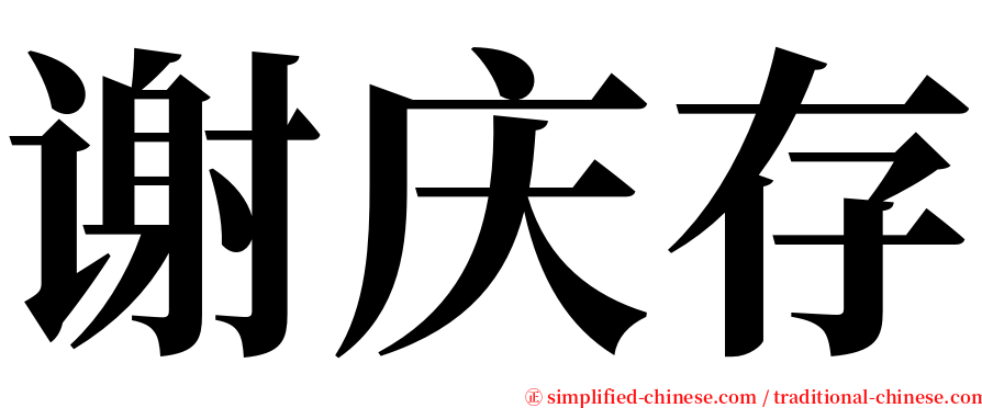 谢庆存 serif font