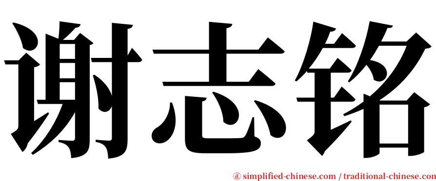 谢志铭 serif font