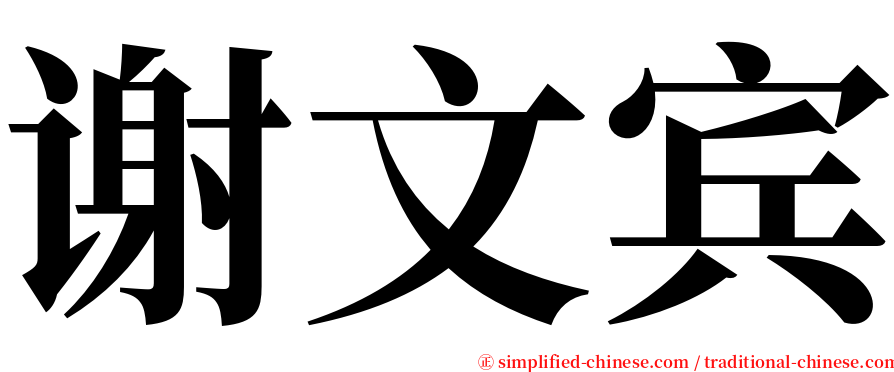 谢文宾 serif font