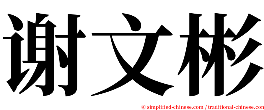 谢文彬 serif font