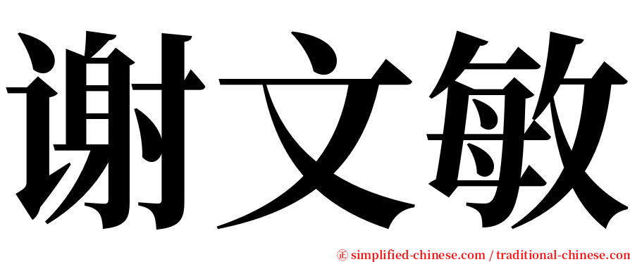 谢文敏 serif font