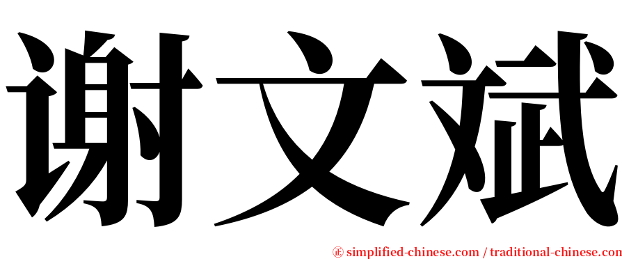 谢文斌 serif font