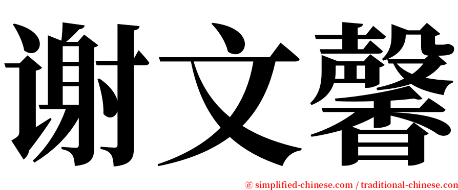 谢文馨 serif font