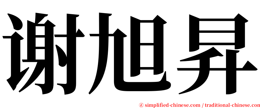 谢旭昇 serif font