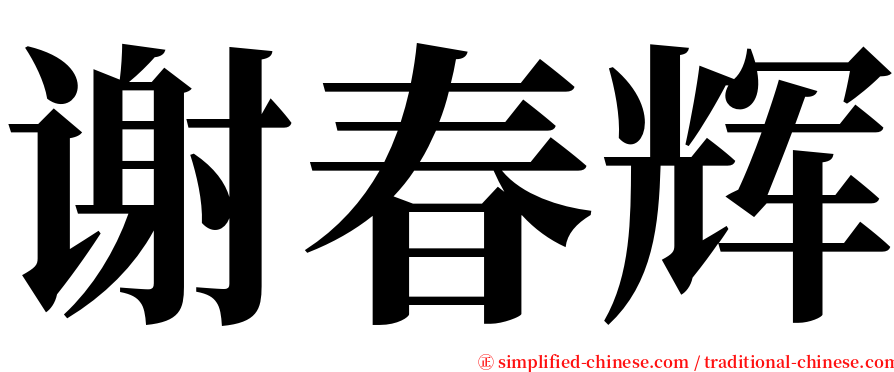 谢春辉 serif font