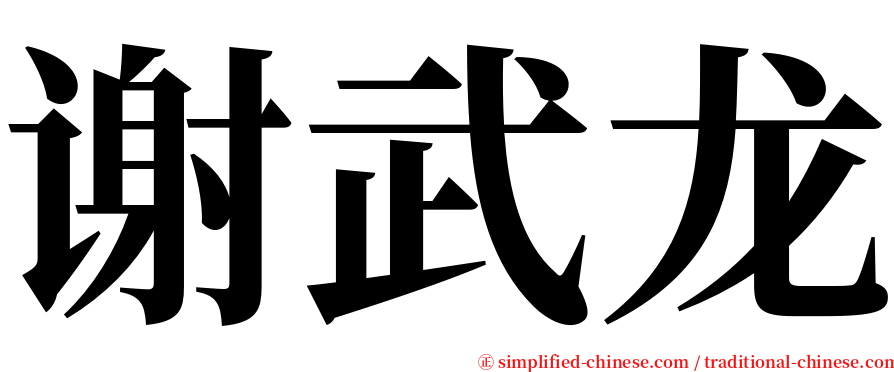 谢武龙 serif font