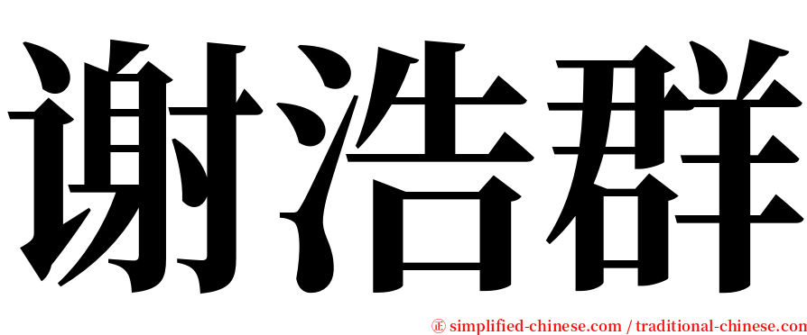 谢浩群 serif font